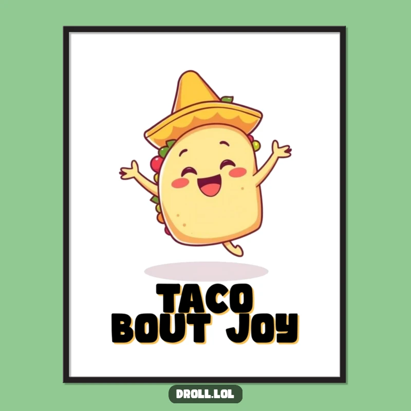 Funny Dancing Taco Digital Art: Instant Fiesta Decor and Hilarious Gift
