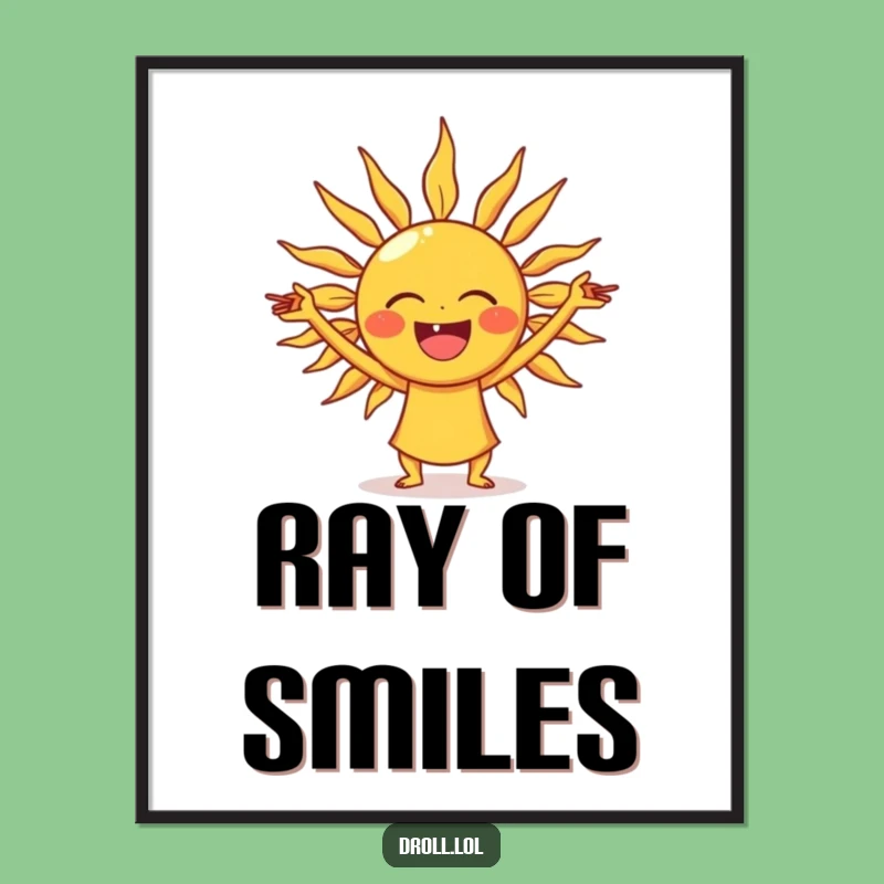 Funny Laughing Sun Yoga Digital Print: Cosmic Instant Art Gift