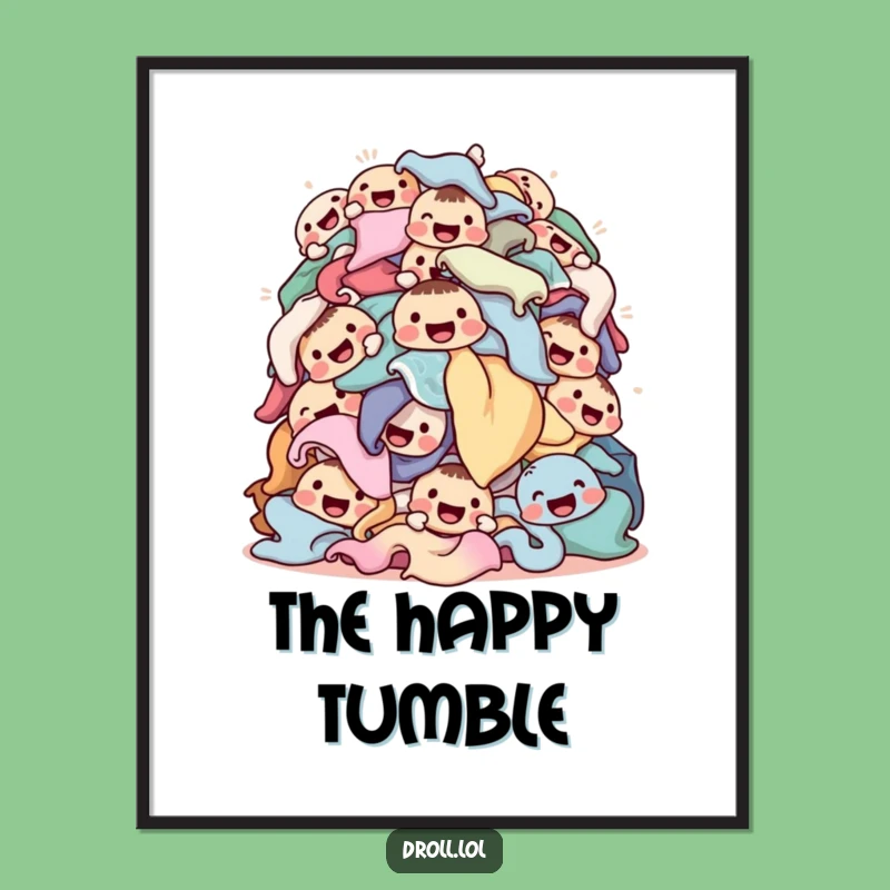Funny Laundry Pile Digital Art Print - Instant Whimsical Chore Download