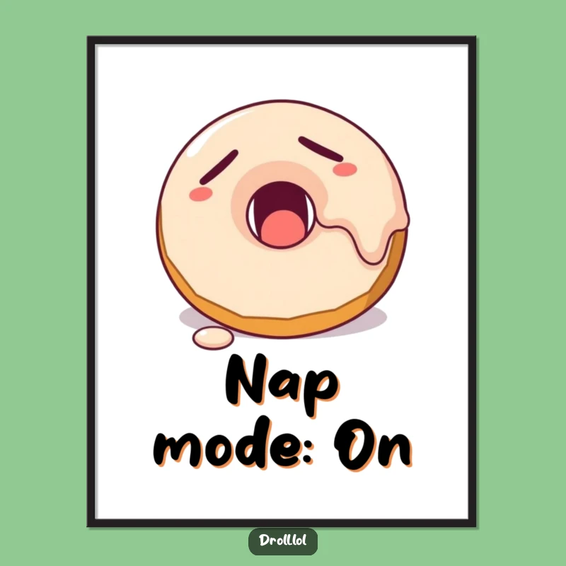 Funny Sleepy Donut Digital Art - Hilarious Instant Download Gift