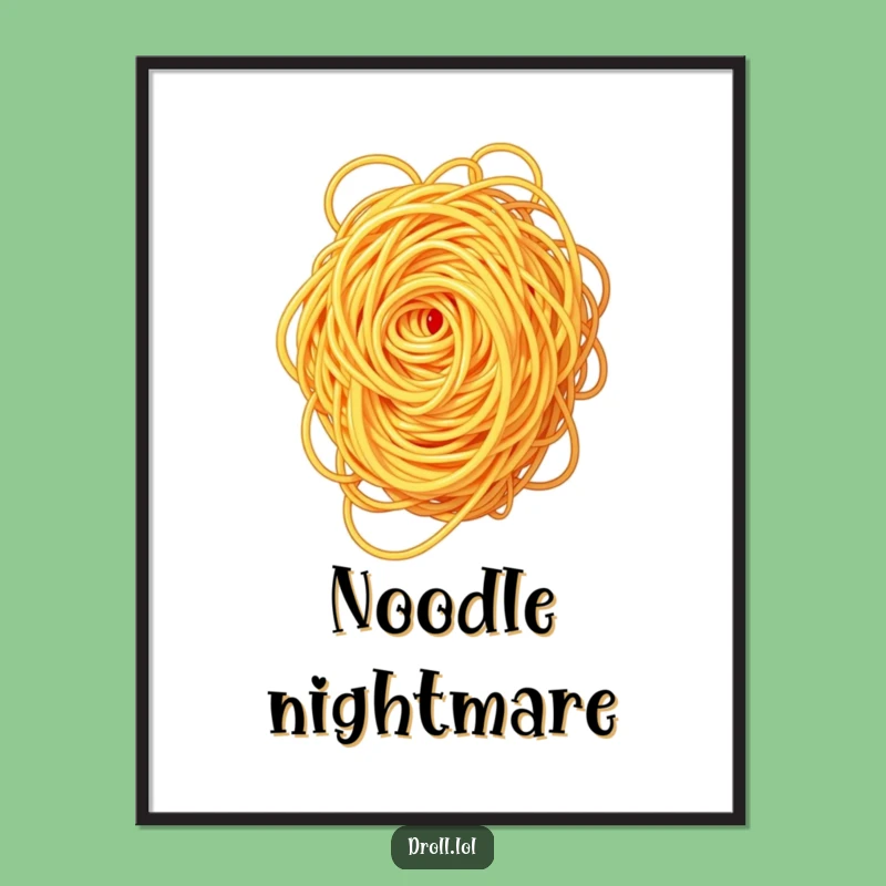 Funny Spaghetti Swirl Digital Print: Untangling Pasta's Instant Art Gift
