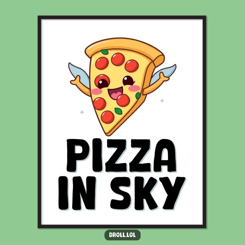 Funny Flying Pizza Digital Art: Pepperoni Wings Download, Hilarious Gift