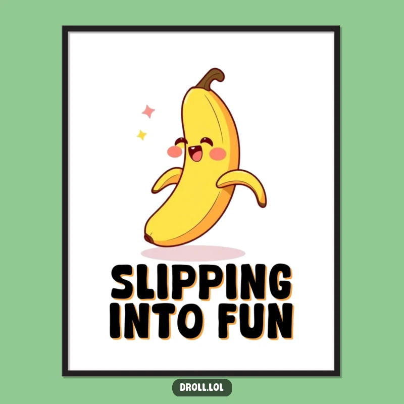 Funny Banana Slip Digital Art: Instant Hilarious Decor, A Comical Piece for Your Funny Gift