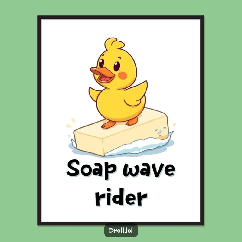 Funny Surfing Duck Digital Art: Soap Rider Download, Hilarious Gift