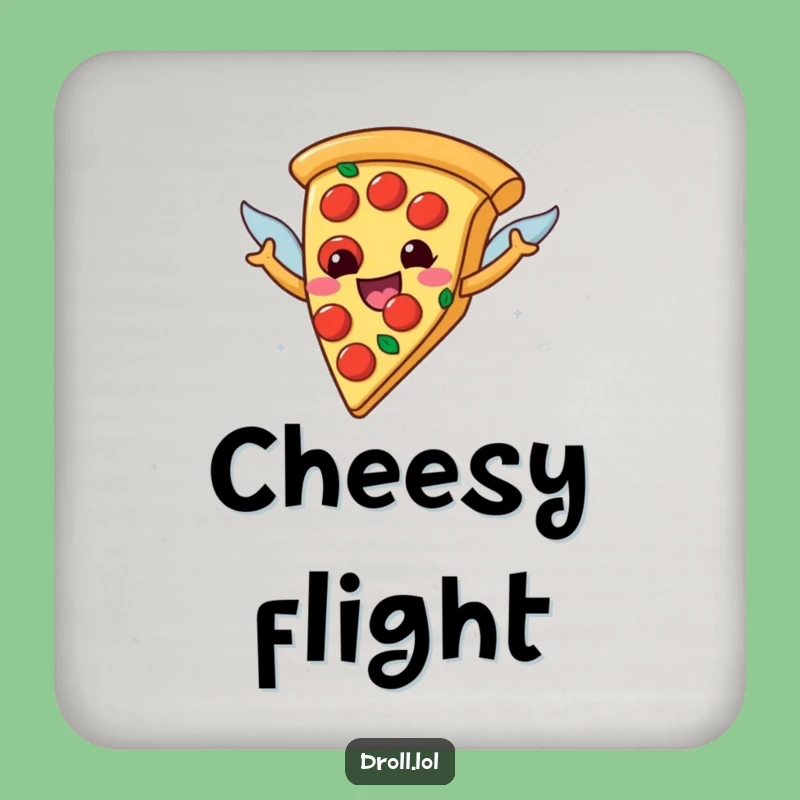 Funny Flying Pizza Coaster: Pepperoni Wings Drink Protector, Hilarious Gift