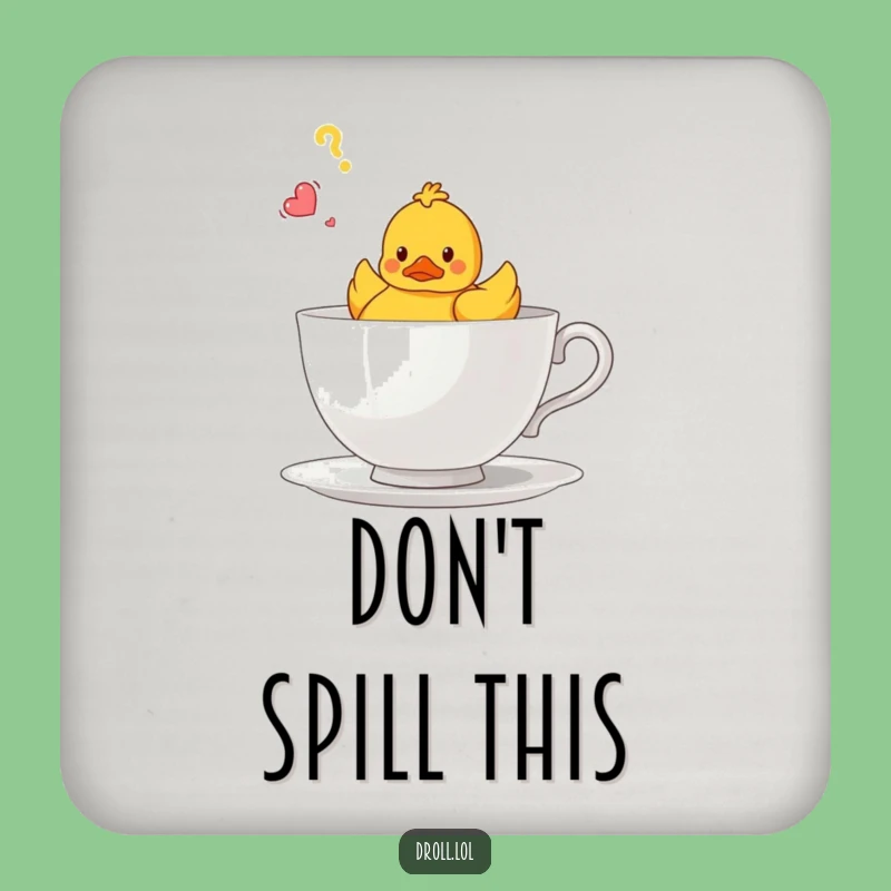 Funny Confused Duck Teacup Coasters - Protect Surfaces with a Laugh!