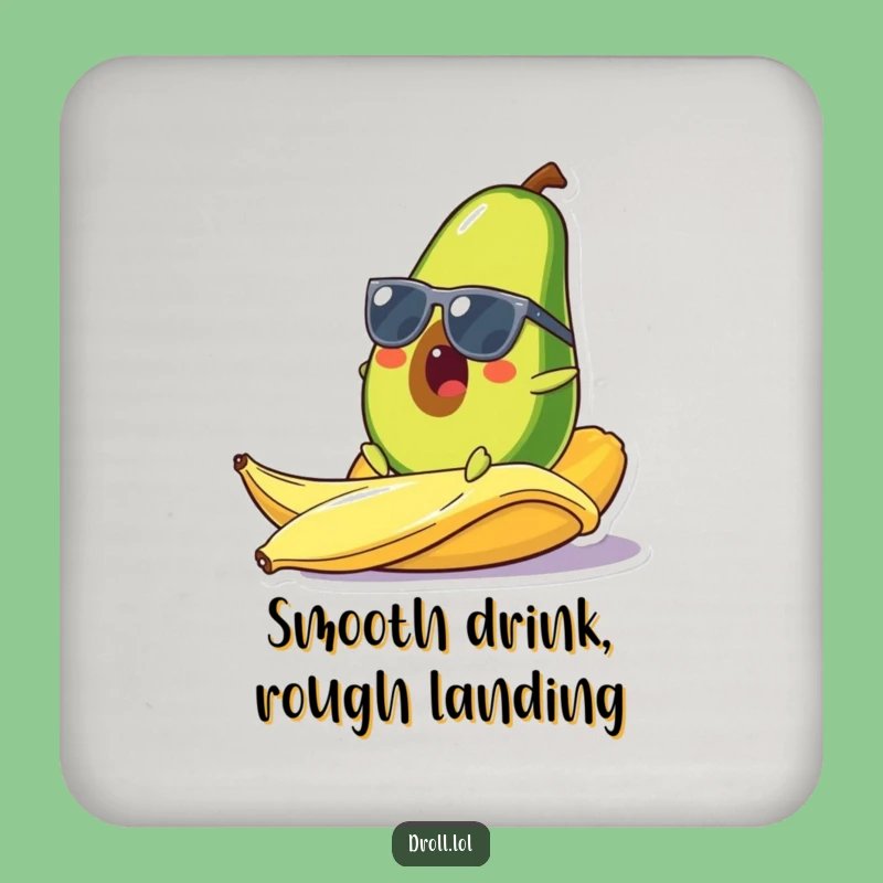 Funny Avocado Drink Coaster: Protect Surfaces With Style, Cool Fruit, Funny Gift