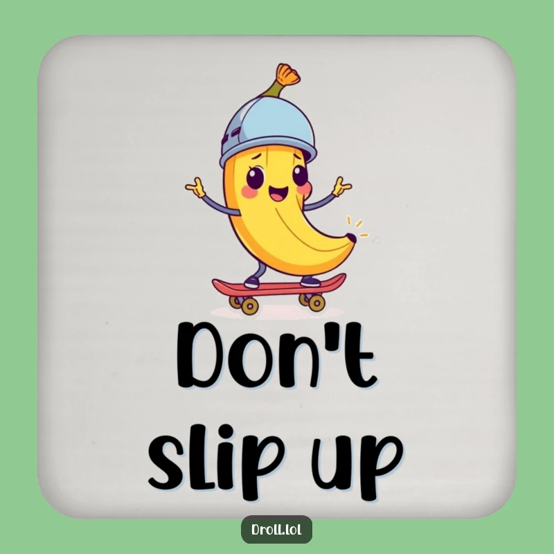 Funny Banana Peel Skater Coaster: Sip with Extreme Fun - Gift!