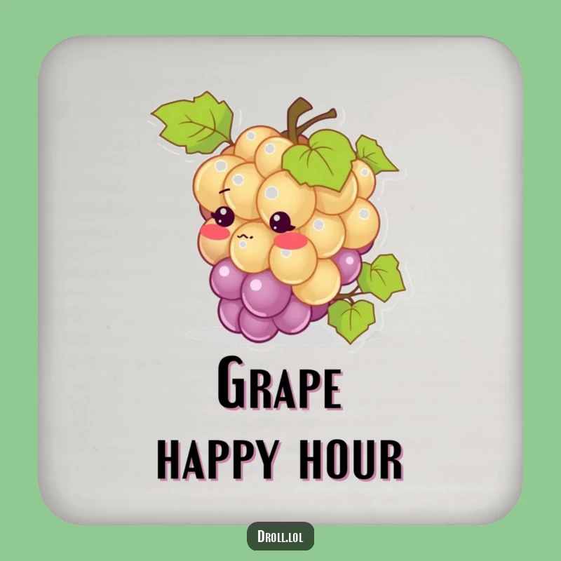 Funny Blushing Grape Coaster - Protect Surfaces with Adorable Oops
