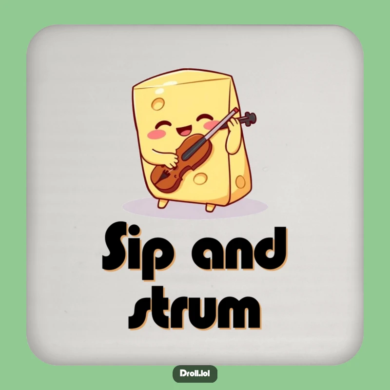 Funny Cheese Violin Coaster: Wedge Drink Protector, Hilarious Gift
