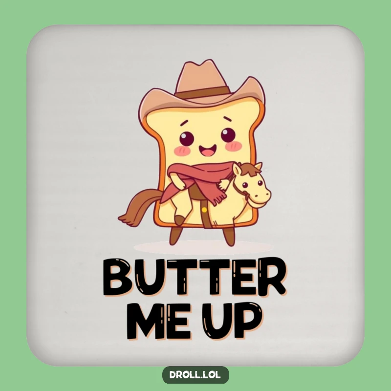 Funny Cowboy Bread Drink Coaster: Hilarious Western Protection for Tables