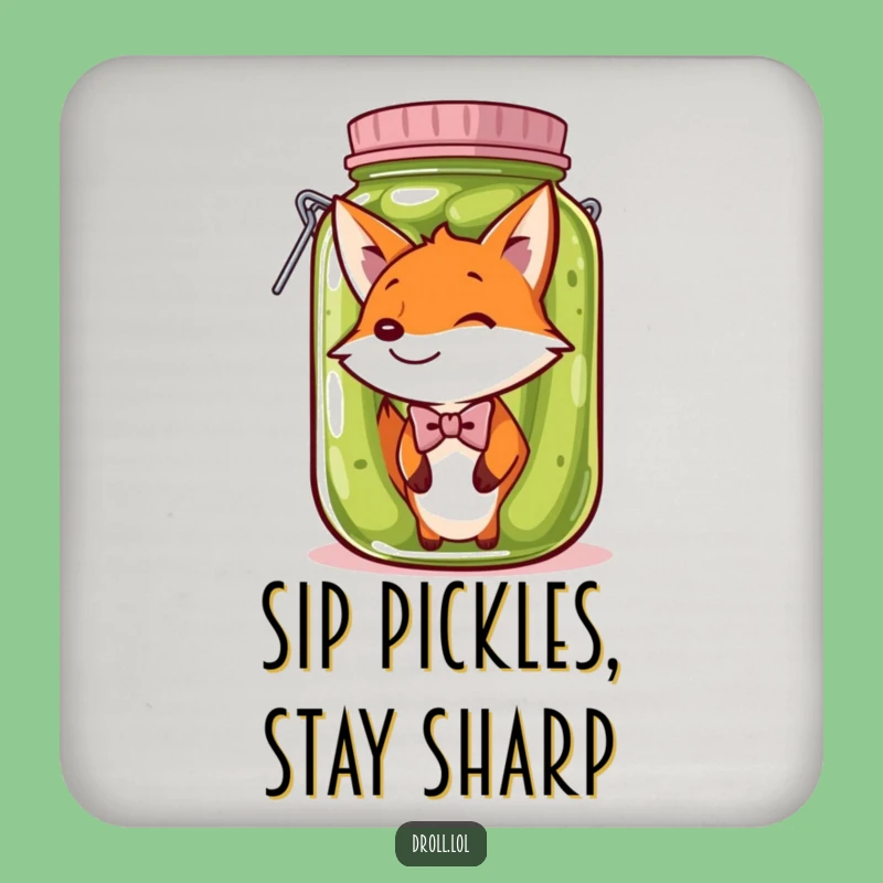 Funny Fox Pickle Jar Coaster Set: Protect Surfaces with Absurd Style