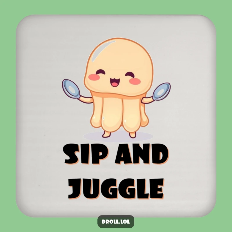 Funny Jelly Juggling Spoons Coasters (Set of 4) - Hilarious Dessert Protection Gift