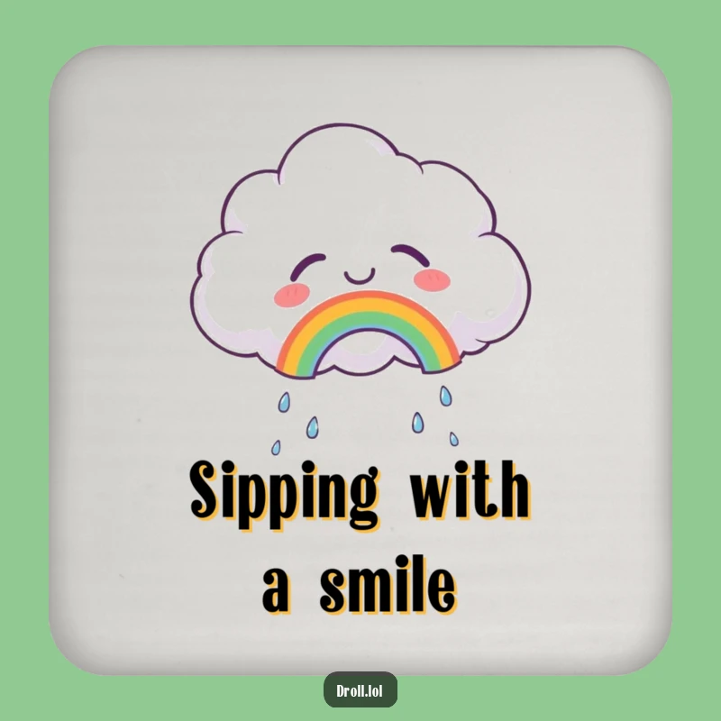Funny Joyful Cloud Drink Coaster: Protect Surfaces with this Happy Cloud