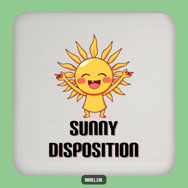 Funny Laughing Sun Yoga Coaster Set: Cosmic Table Protector Gift