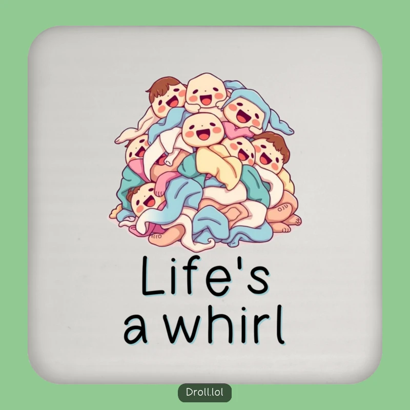 Funny Laundry Pile Coaster: Protect Surfaces Joyfully, Gift