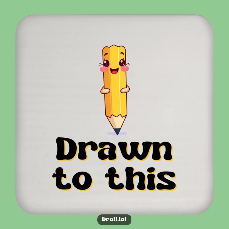 Funny Pencil Drawing Drink Coaster: Hilarious Artist Protection for Tables
