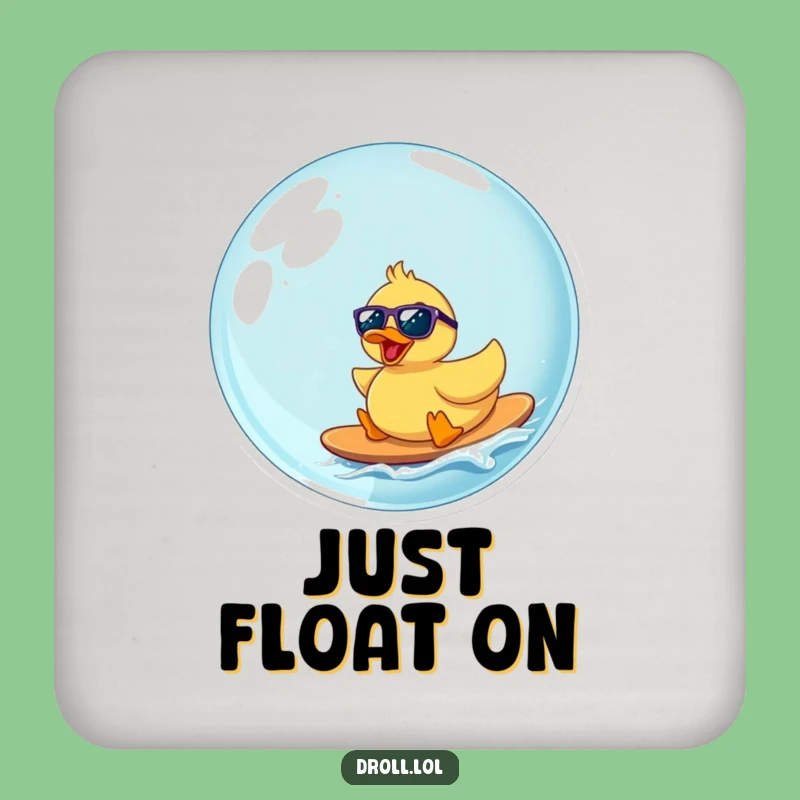 Funny Rubber Duck Surfing Bubble Coaster: Protect Surfaces with Hilarious Art