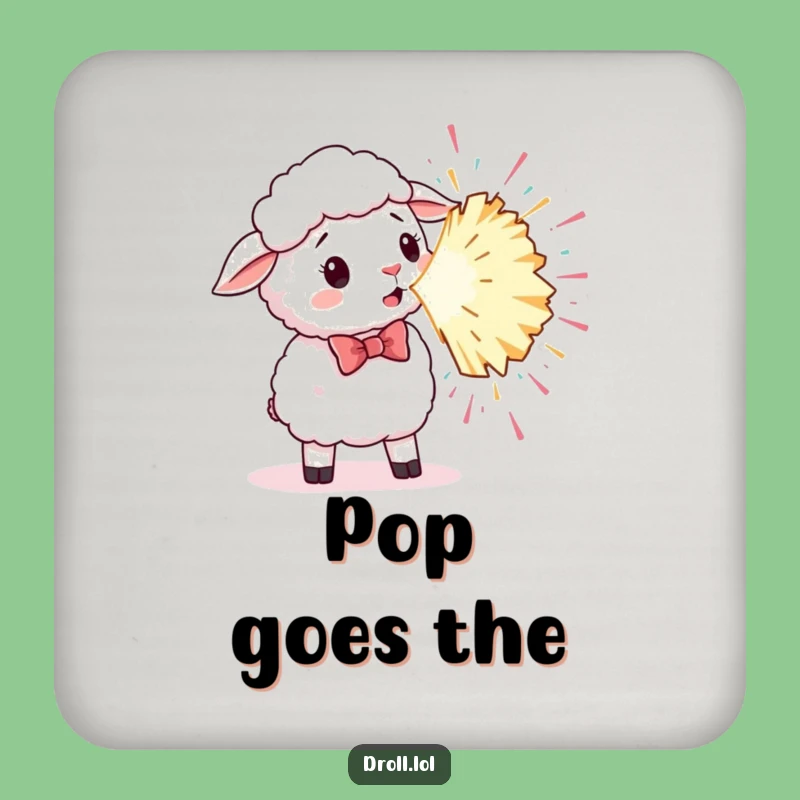 Funny Surprised Sheep Bowtie Coaster: Protect Surfaces with Party Humor!