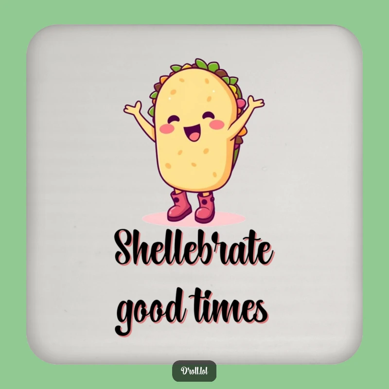 Funny Taco Dance Coaster: Happy Cartoon Character Drink Protection For Fiesta Gift