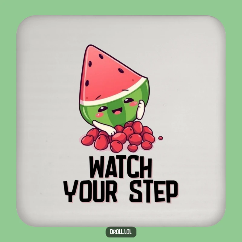 Funny Watermelon Slip Coaster - Protect Surfaces with Fruity Humor