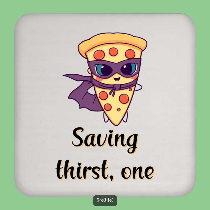 Funny Pizza Superhero Coaster Set: Protect Surfaces with Heroic Style