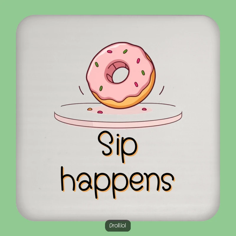 Funny Slow Motion Donut Coasters: Protect Surfaces with Sweet Humor, Great Gift