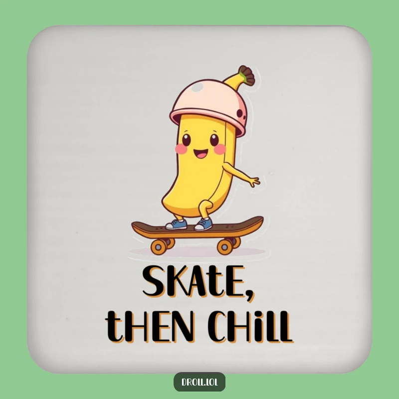 Funny Banana Skater Coaster: Protect Surfaces Helmeted Peel, Perfect Gift for Parties