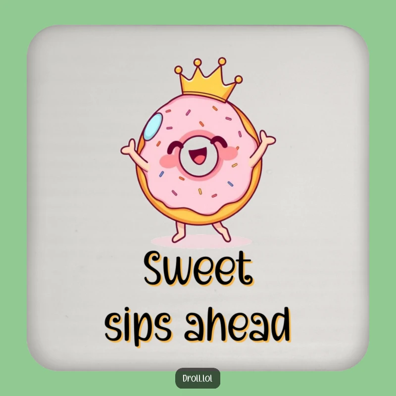 Funny Donut Dance Coaster: Cheerful Crowned Treat Protection Gift