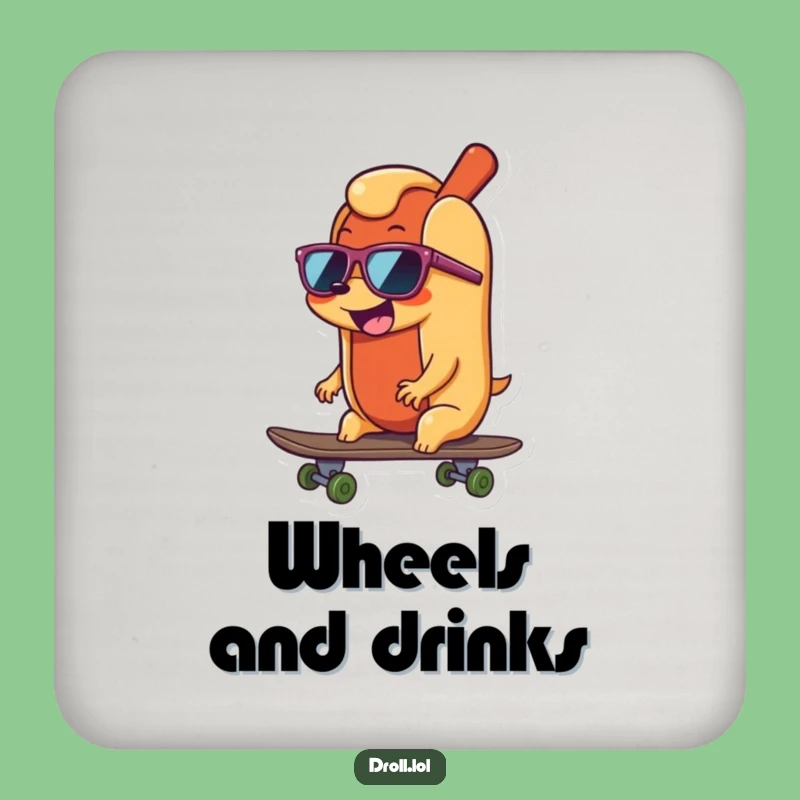 Funny Hot Dog Skater Coaster: Protect Surfaces with Radical Fun