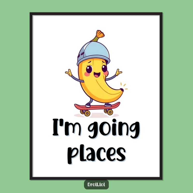 Funny Banana Peel Skater Poster: Extreme Fun Wall Art - Hilarious Gift!