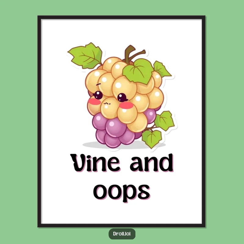 Funny Blushing Grape Poster - Adorable Artwork for Awkward Charm