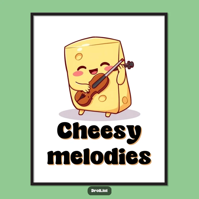 Funny Cheese Violin Poster: Wedge Art, a Hilarious Gift