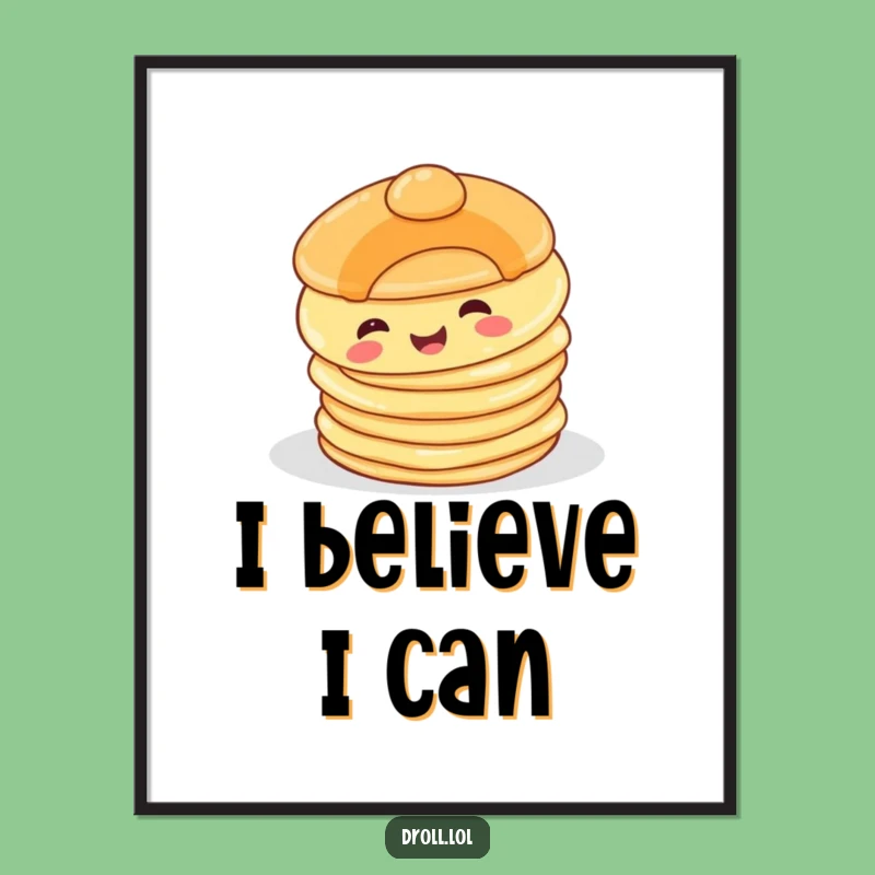 Funny Happy Pancake Poster: Hilarious Breakfast Tumble Art Print, Perfect Funny Gift Decor