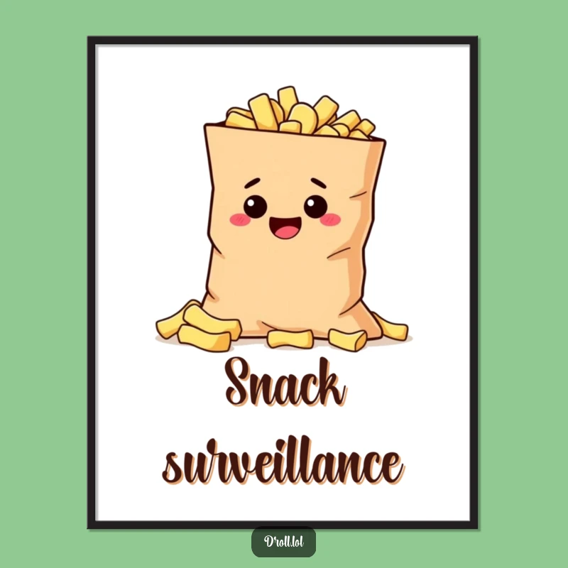 Funny Mischievous Potato Poster - Hilarious Wall Art & Snack Gift Idea