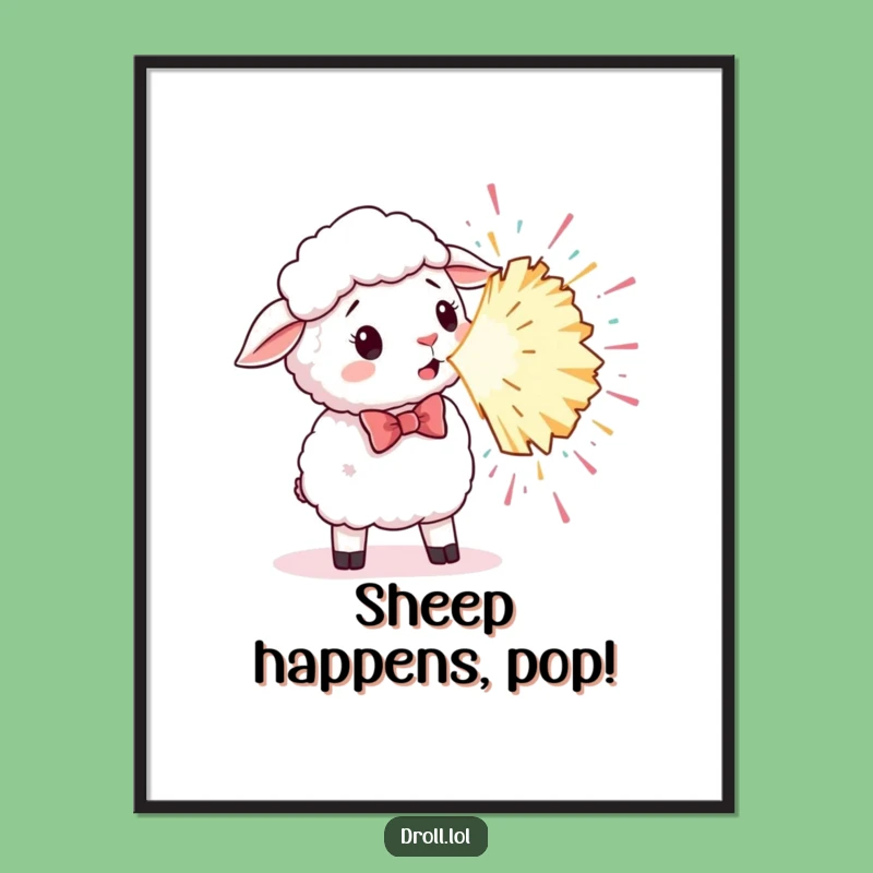 Funny Surprised Sheep Bowtie Poster: Hilarious Party Art for Your Walls!