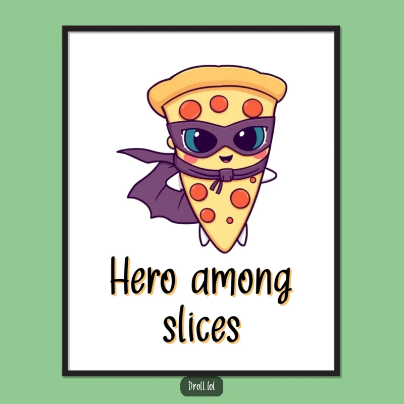 Funny Pizza Superhero Art Print: Heroic Decor and a Hilarious Gift