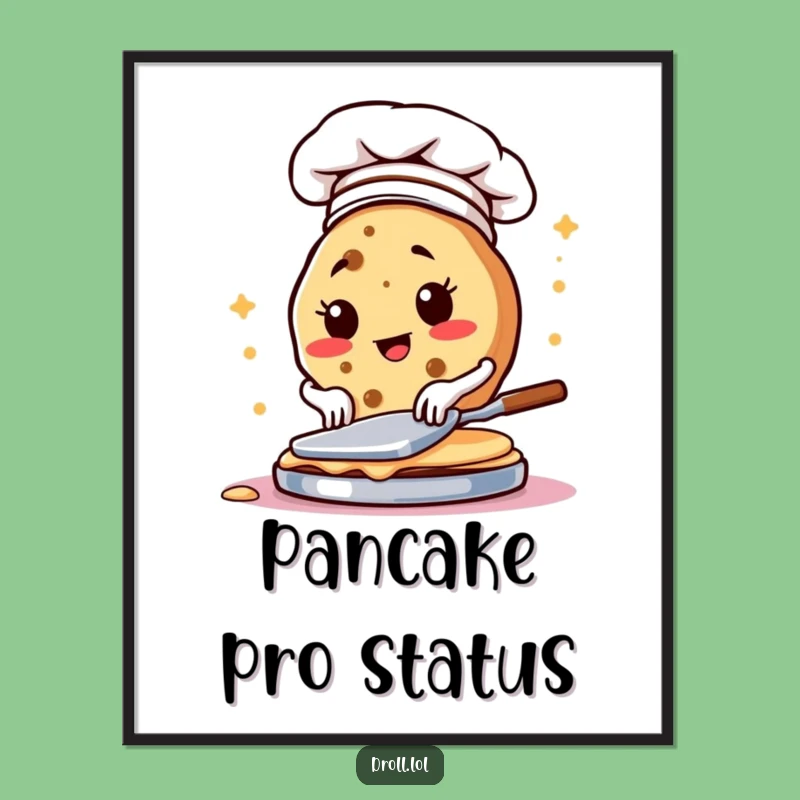 Funny Cookie Chef Pancake Poster - Kitchen Art & Hilarious Gift!