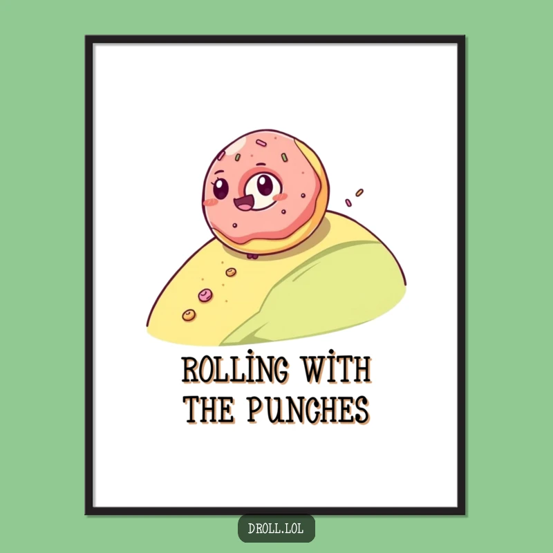 Funny Donut Roll Poster: Adorn Your Space with this Giggling Donut Art