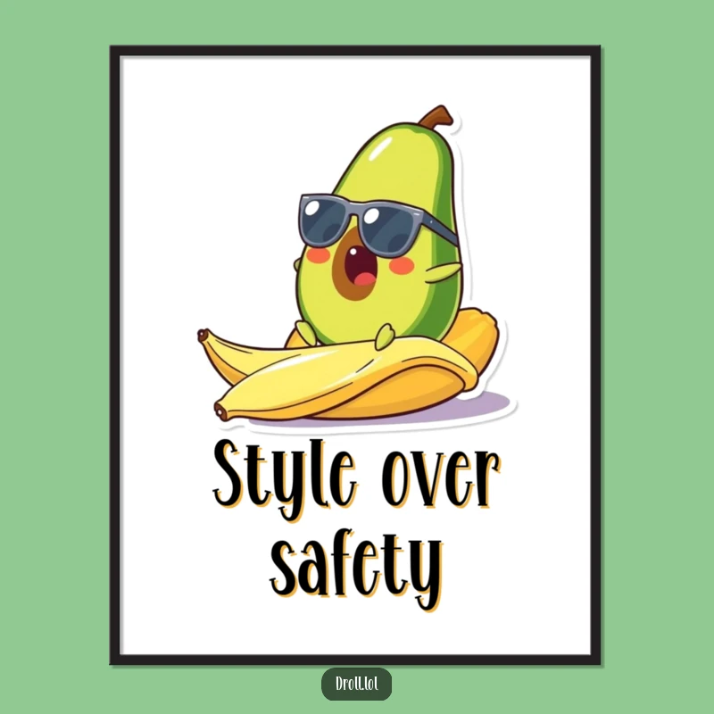 Funny Avocado Poster: Epic Slip Art, Cool Sunnies, Whimsical Funny Gift