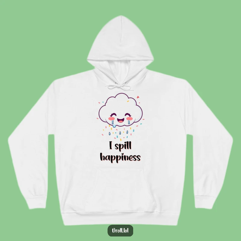 Cozy Funny Happy Cloud Confetti Hoodie - Snuggle Up in Pure Joy!