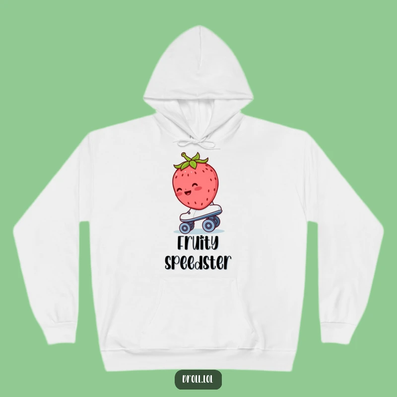 Cozy Funny Strawberry Roller Skate Hoodie – Warm, Cute Berry Comfort Gift