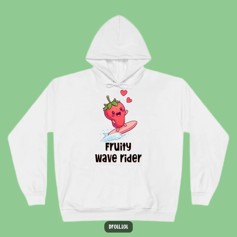 Cozy Funny Strawberry Surfing Blueberry Hoodie - Warm Fruit Lover Gift