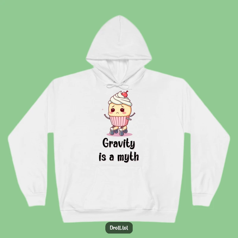 Cozy Funny Roller Skate Cupcake Hoodie: Bewildered Charm, Warm Gift!