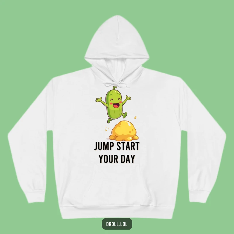Funny Pickle Jump Hoodie: Energetic Heroic Comfort, Ideal Funny Gift