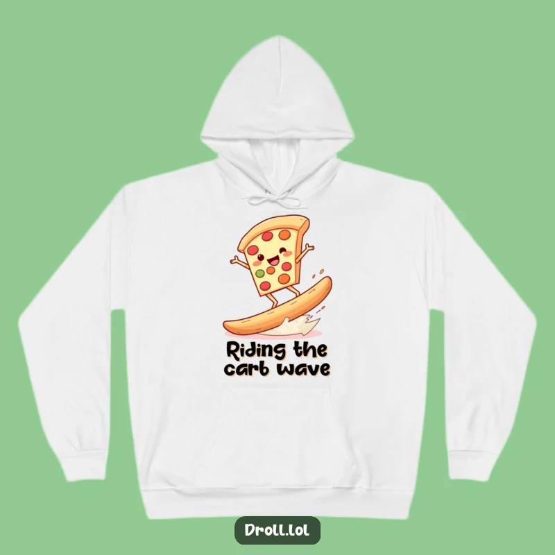 Cozy Funny Pizza Surf Hoodie: Stay Warm with this Hilarious Pizza Breadstick