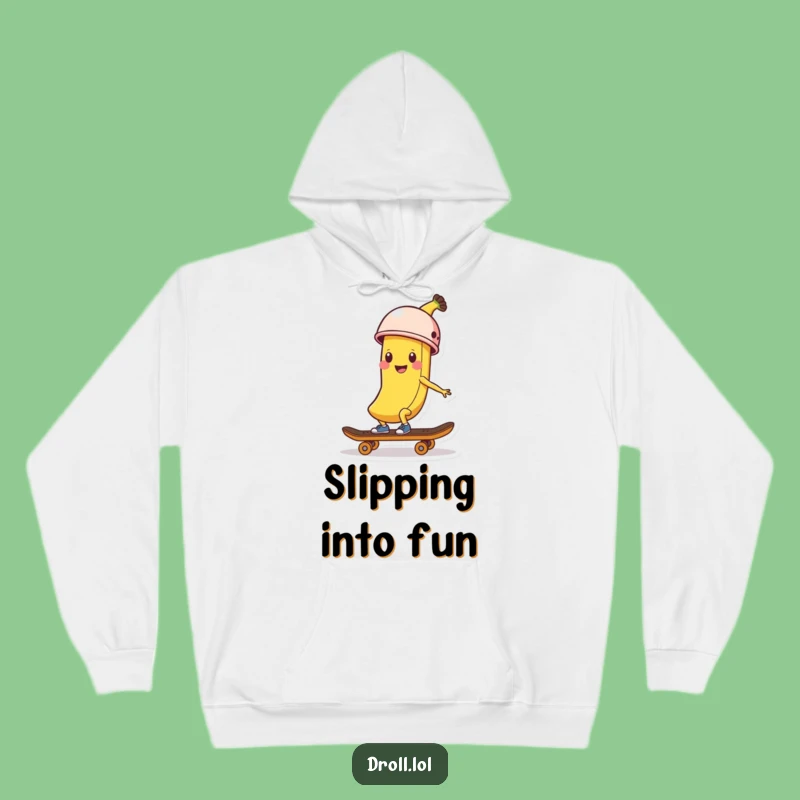 Funny Banana Skater Hoodie: Cozy Helmeted Peel, Perfect Gift for Cold Weather Fun