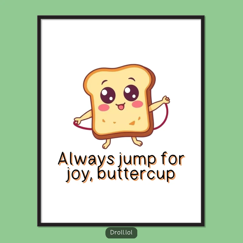 Funny Free Printable Wall Art: Toast Jumping Rope - Quirky Downloadable Art