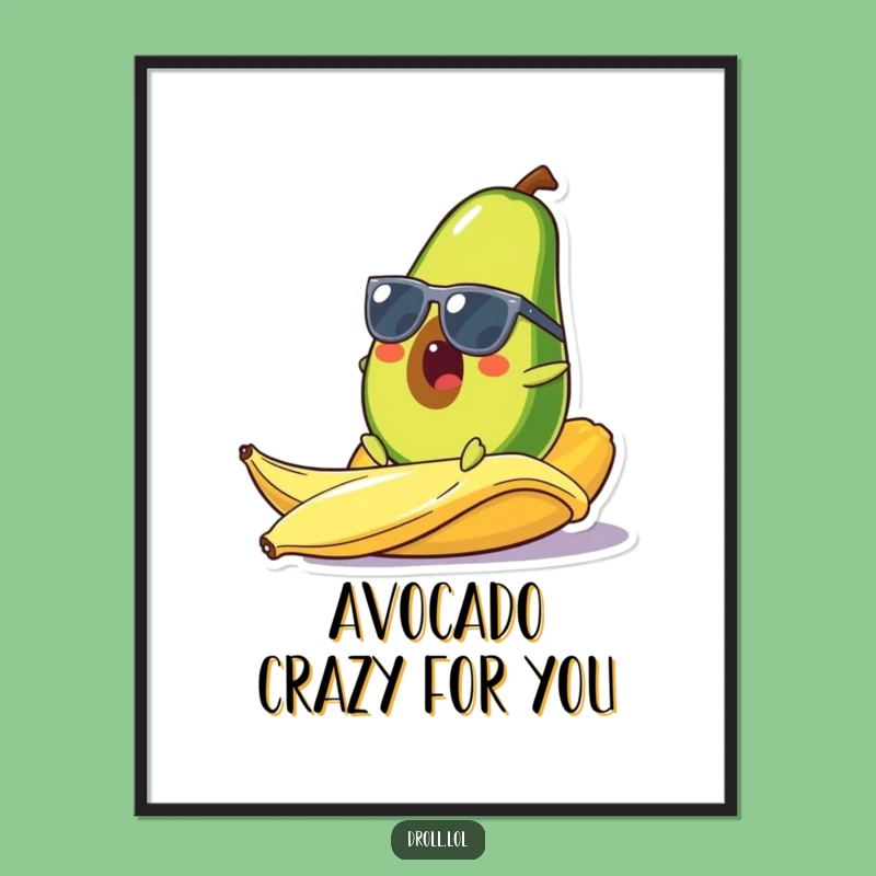 Free Printable Avocado Wall Art: Absurd Slipping Fruit Downloadable Art for Humor