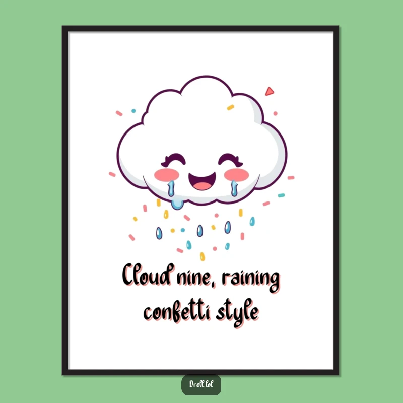 Free Printable Wall Art: Confetti Cloud Smile, Joyful Downloadable Decor